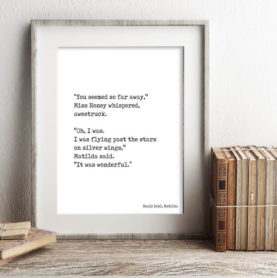 instant download matilda quote print roald dahl print