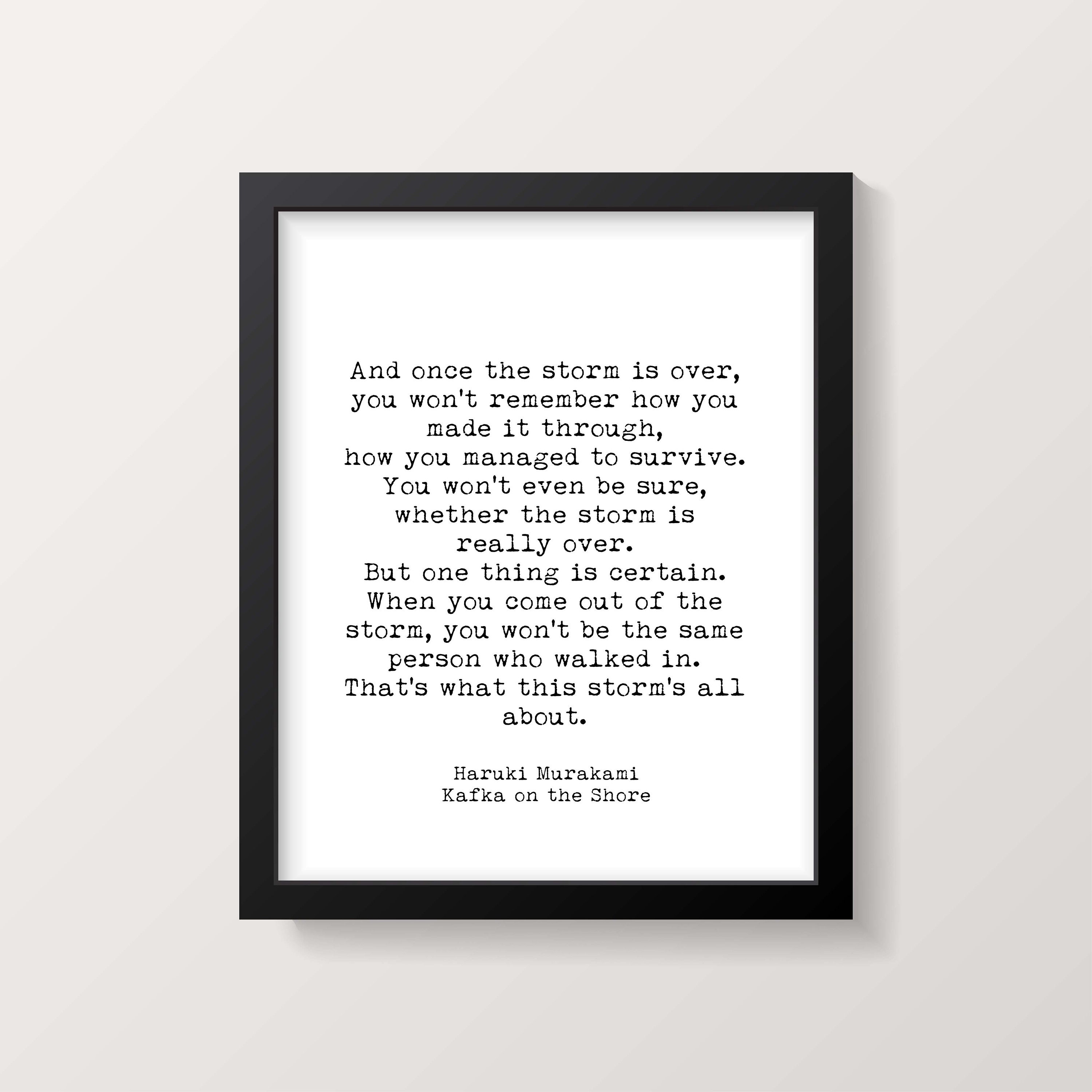 Once the Storm is Over Haruki Murakami Quote Print in Black & | Etsy
