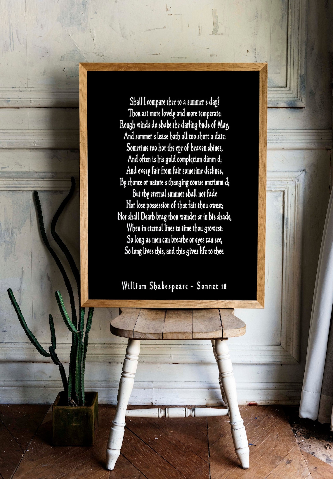 Shall I Compare Thee Shakespeare Print Love Poem, Sonnet 18 Gallery ...