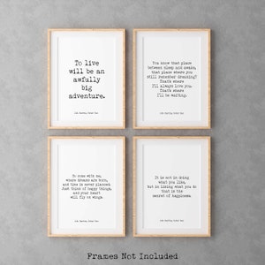 Peter Pan Quote Prints, Prints Set, Gallery Wall Set for Nursery Decor unframed prints in Black & White