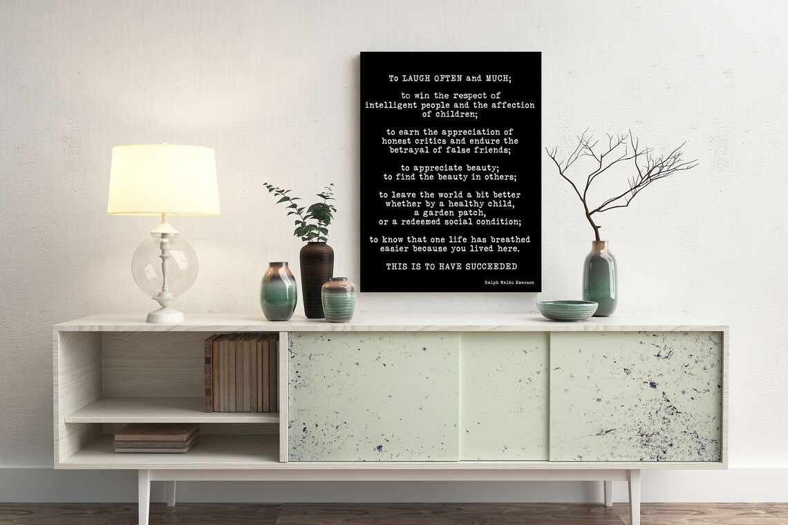 Ralph Waldo Emerson Quote Print - to Laugh Often and Much Wall Art ...
