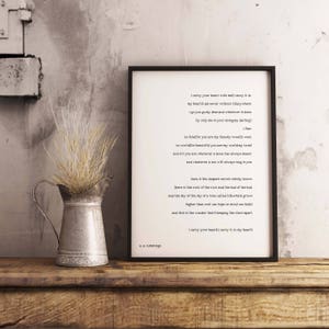 Custom Framed Quote Print, Any Print As Framed Wall Art, 8X10, 11x14, 12X16, 16X20, 18X24, 24x36 Literary Gifts from Book Quote Decor image 2