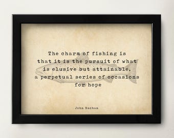 John Buchan Fishing Quote Print Vintage Literary Wall Art