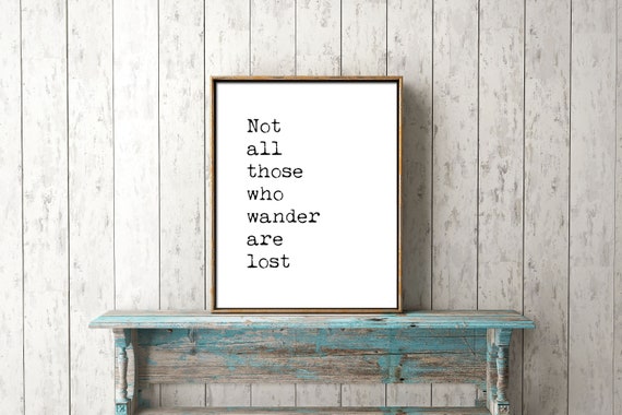 Travel Quote Not All Who Wander Wall Art Wanderlust Print | Etsy