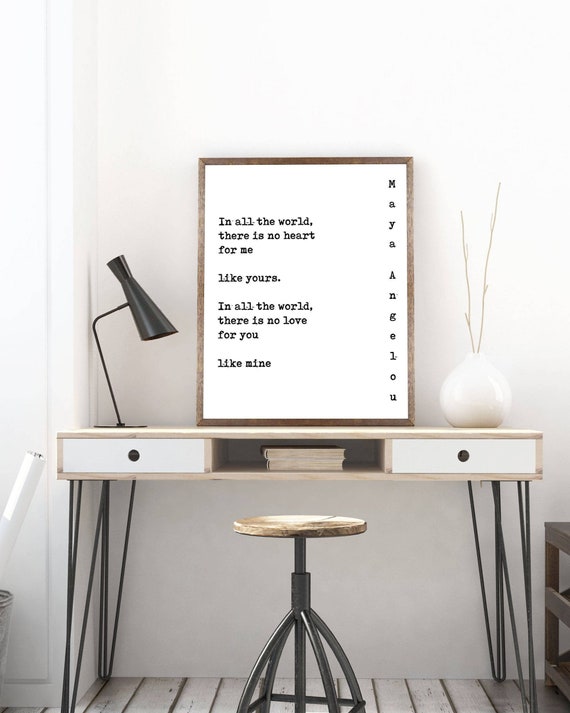 Maya Angelou Love Quote Print, Romantic Literary Wall Art, Minimalist Poetry Print