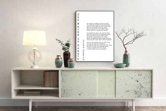 Lord Byron Art Print camina en belleza poema Foto Poster Regalo