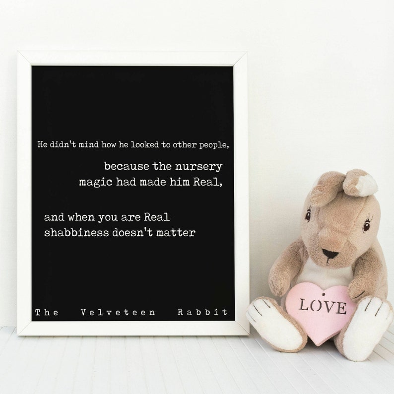 velveteen rabbit quote print margery williams word art etsy
