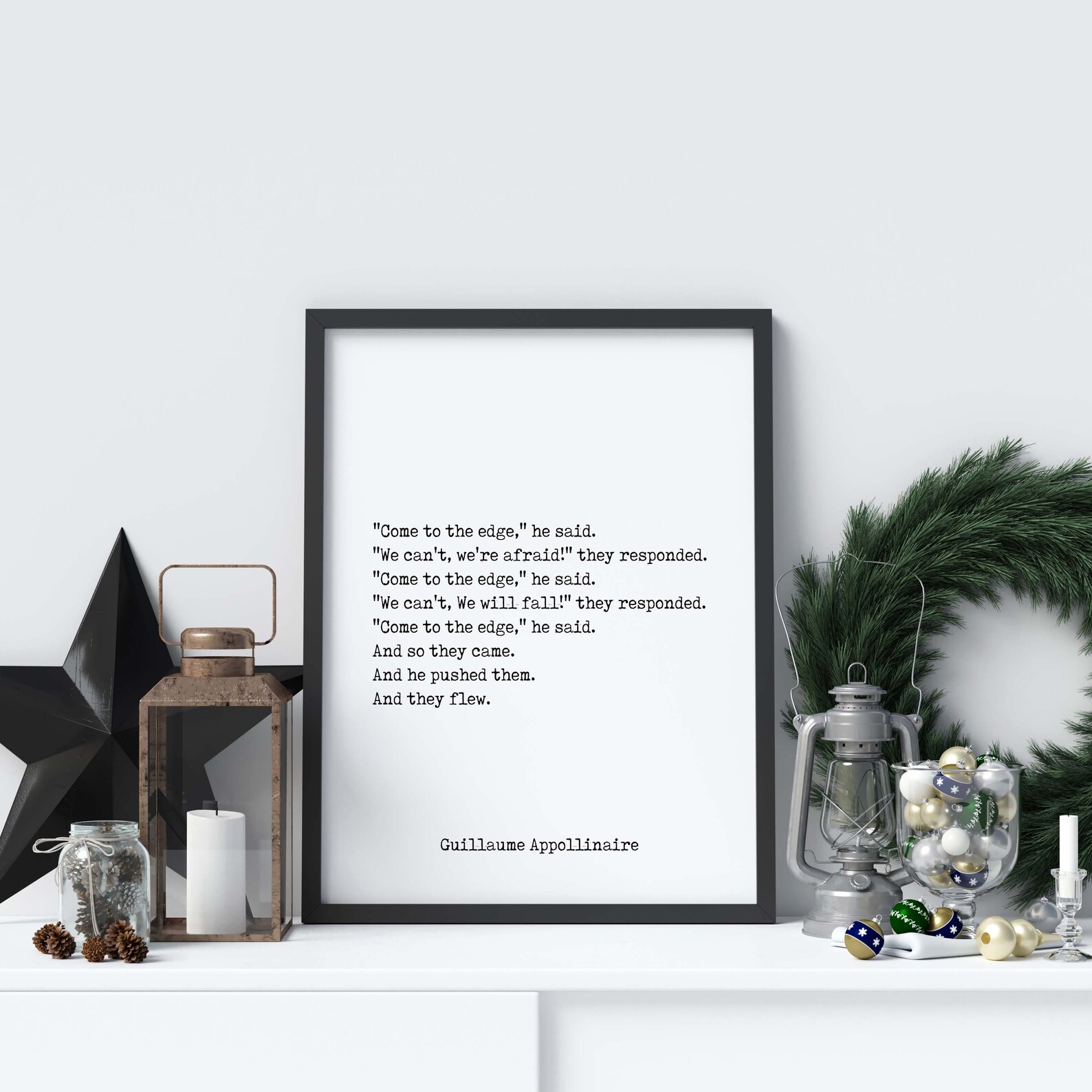 Guillaume Apollinaire Inspirational Print Come to the Edge Etsy