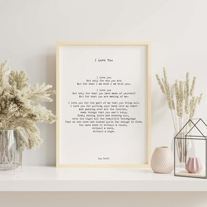 I Love You Poem, Wedding Poem or Engagement Gift Idea, Unframed or Framed Wall Art Prints Husband or Wife Anniversary Gift, Roy Croft image 8