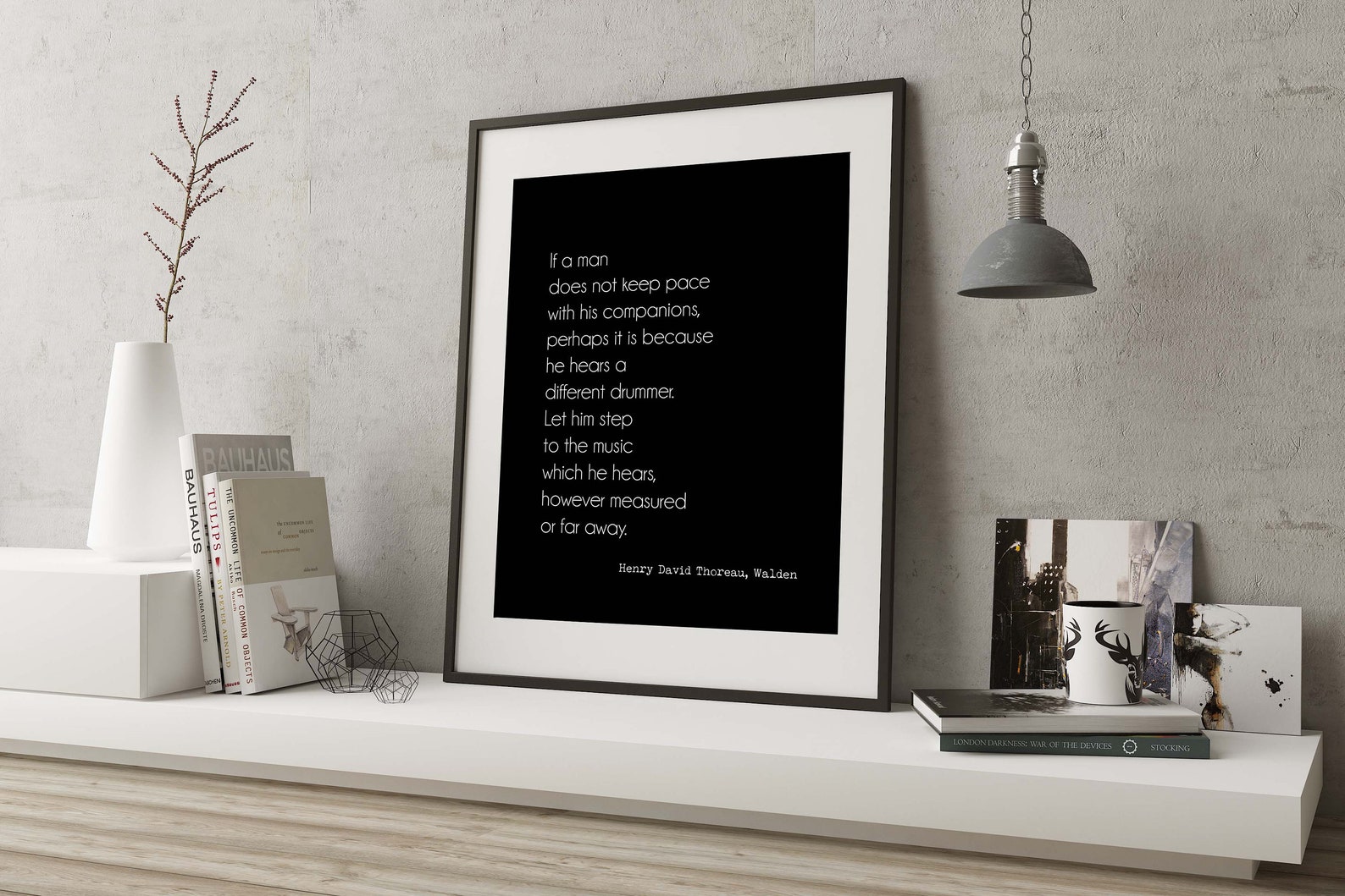 Different Drummer Henry David Thoreau Quote Print in Black & White