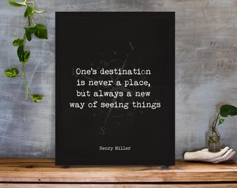 Henry Miller Quote Art Print – Minimalist Black, White or Vintage Wall Decor