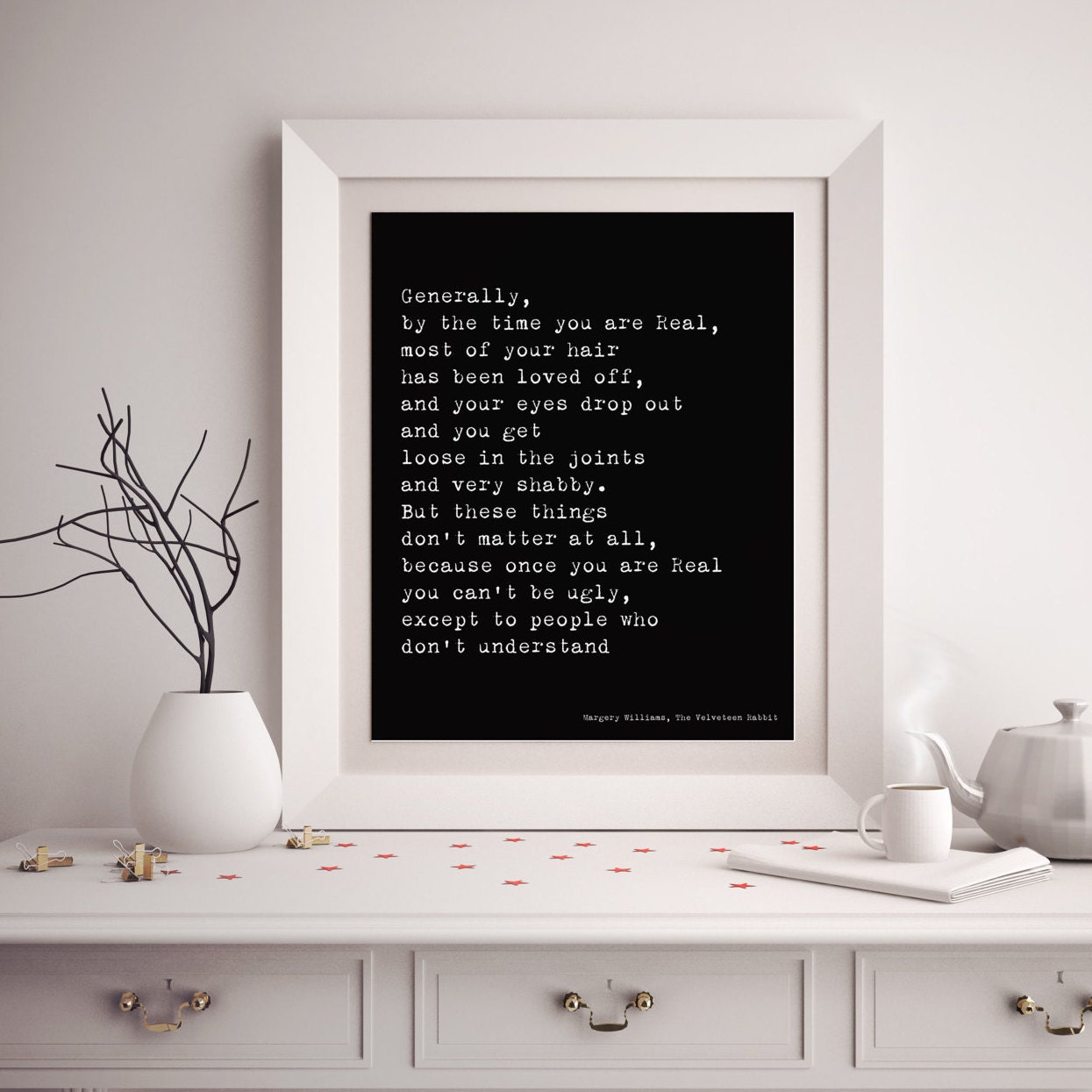 the velveteen rabbit quote print black white nursery or etsy