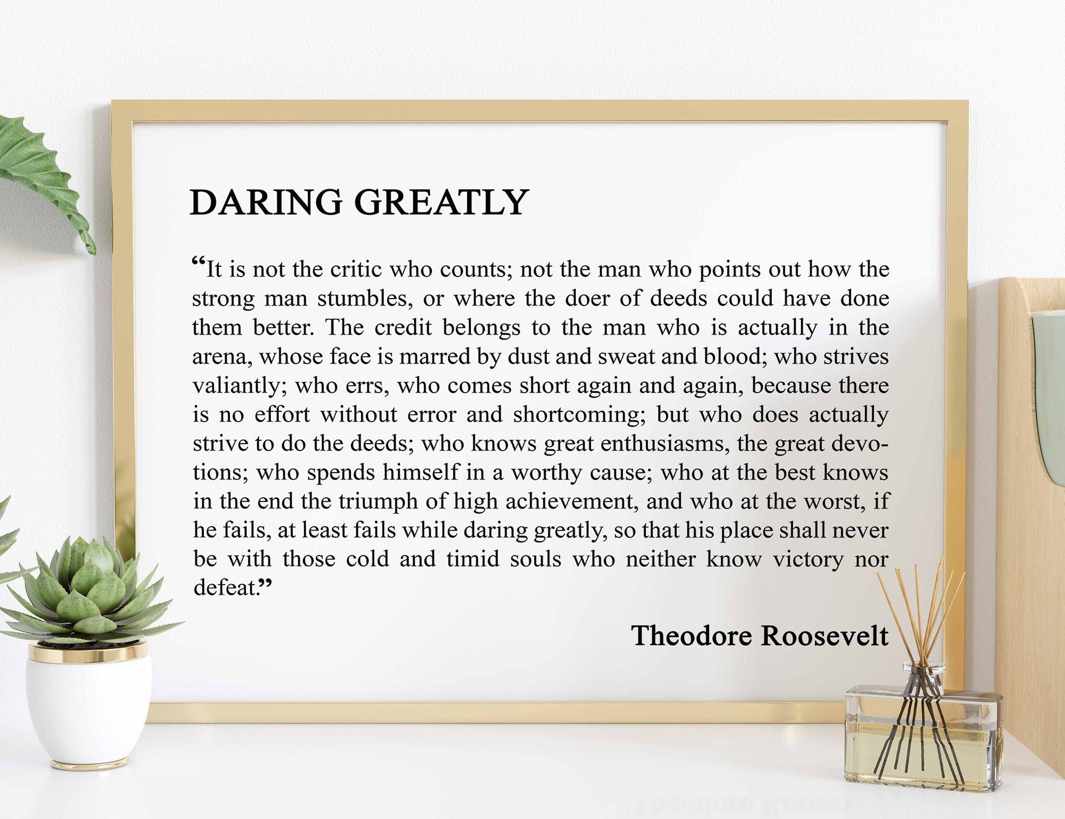 Prints Art & Collectibles Daring Greatly Man in the Arena