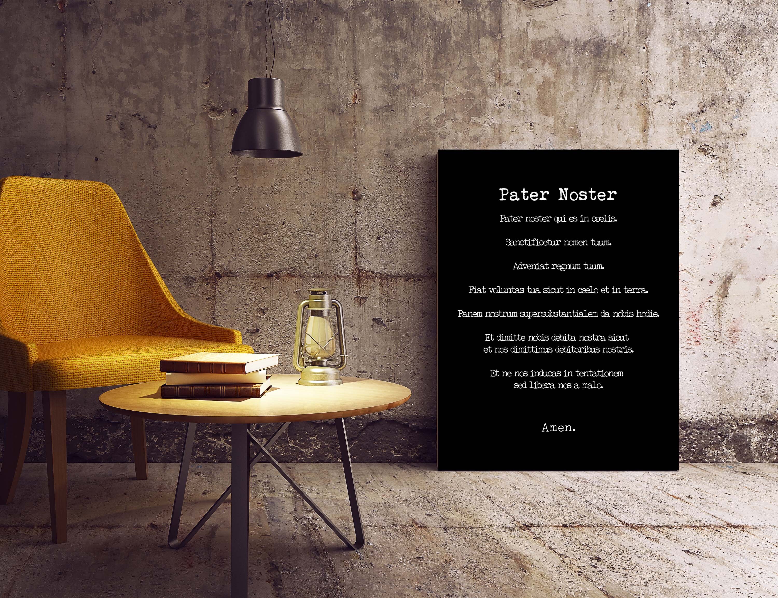 Pater Noster Print, the LORD'S Prayer Latin Quote Print in Black ...