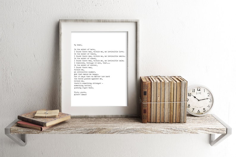 Albert Camus Onoverwinnelijke zomer kunst print niet Etsy