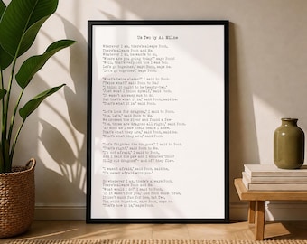 AA Milne Us Two Poem Print, Framed and Unframed Options with Minimalist Backgrounds