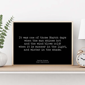 Charles Dickens Quote Print Wall Art From Great Expectations, Black ...