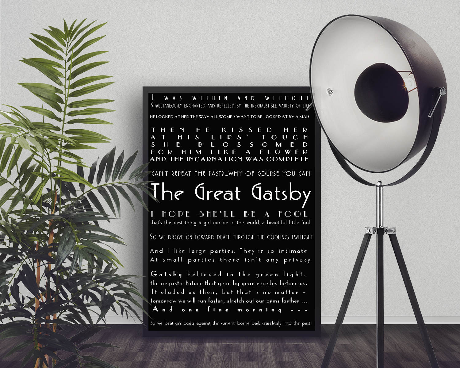 wall art print The Great Gatsby Quote Print Literary Art Etsy