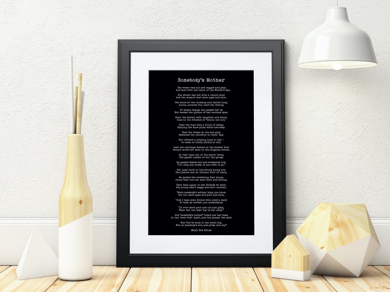 Somebody's Mother Mary Dow Brine Poem Wall Art Print in