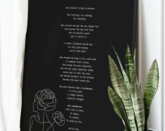 Inspirational Poetry Art Print by Georgia Clare – Self Worth Quote Empowerment Decor