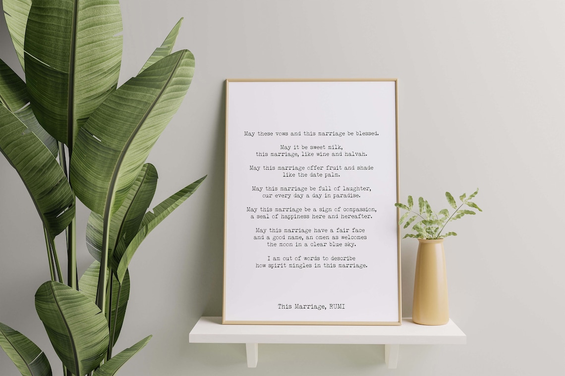 RUMI Hochzeit Gedicht Geschenk Hochzeitsdruck Liebe Gedicht Etsy