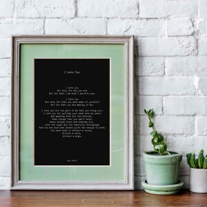 I Love You Poem, Wedding Poem or Engagement Gift Idea, Unframed or Framed Wall Art Prints Husband or Wife Anniversary Gift, Roy Croft image 5