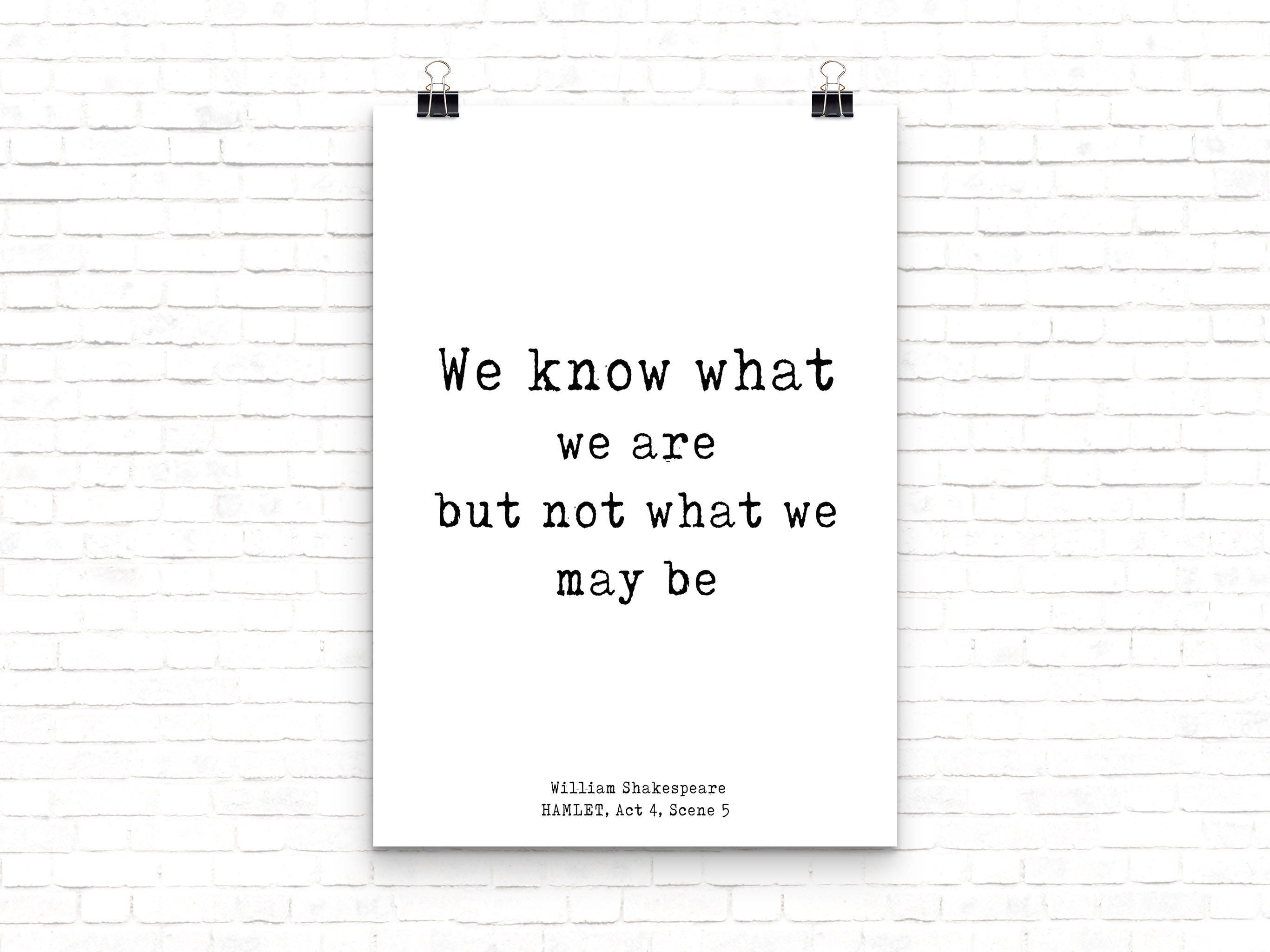 William Shakespeare Quote Print Hamlet Literary Wall Art - Etsy
