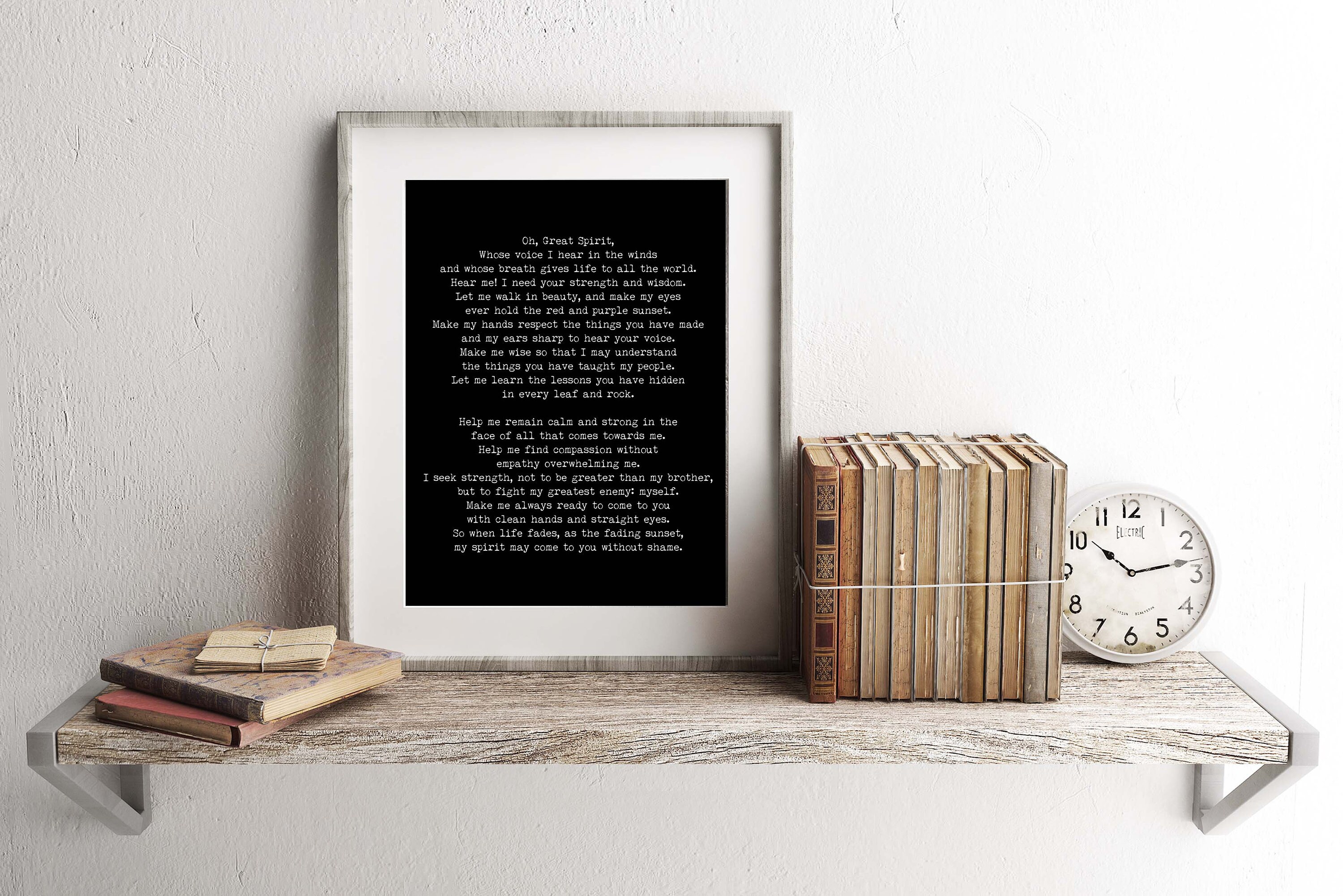 Oh Great Spirit Native American Spiritual Quote Prayer Wall Art Print ...