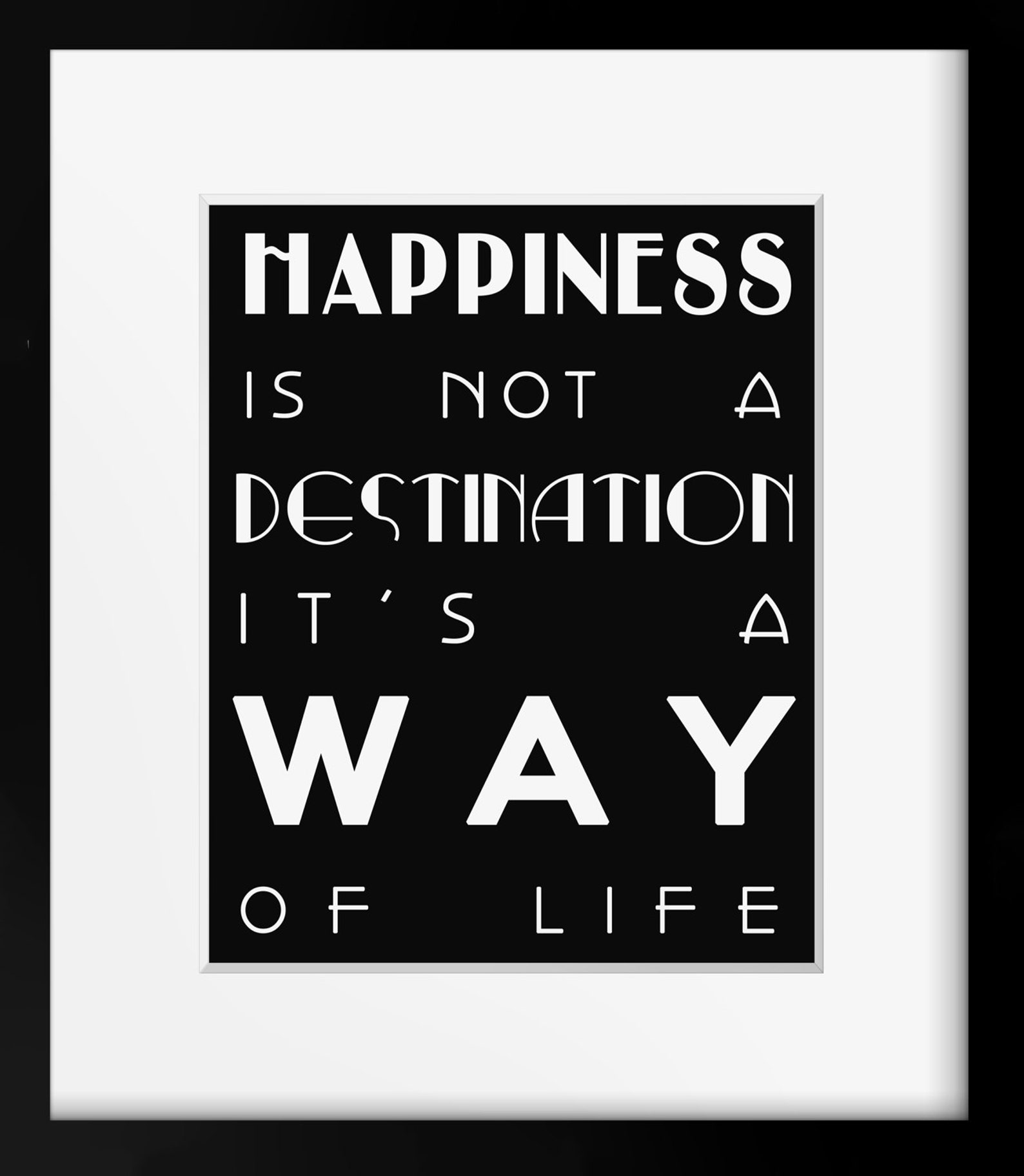 Happiness Wall Art Positive Quote Print Alfred D Souza Etsy