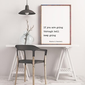 Motivational Quote Print by Winston Churchill, Framed or Unframed Wall Art