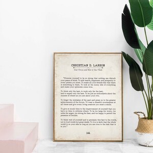 Christian D. Larson Promise Yourself Book Page Inspirational Wall Art ...