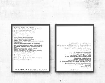 Desiderata Print Set - Max Ehrmann Poetry Wall Art Unframed or Framed
