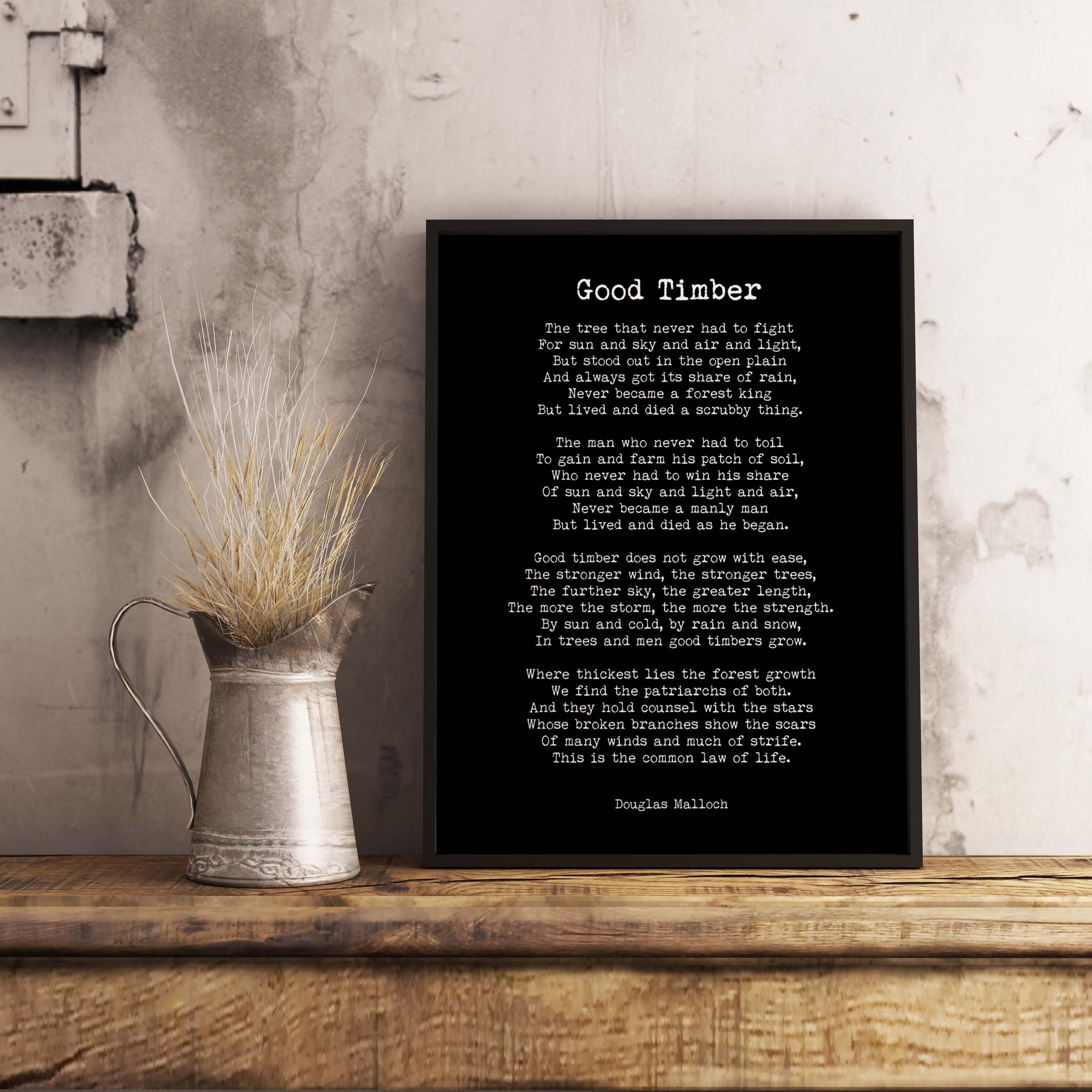 Good Timber Framed Art Poem Print for Mormon Home Decor LDS Etsy