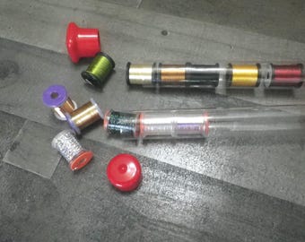 Storage Tube with Caps for Fly Tying Thread, Bobbin, Bead, Jewelry, Craft, Buttons, or Other Supplies Materials Container w/Lids