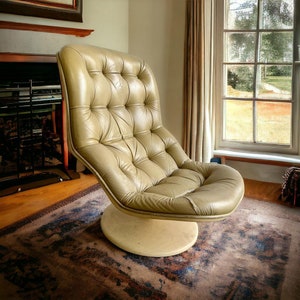 Vintage leather armchair / lounge chair Shelby Beaufort