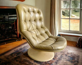 Vintage lederen fauteuil / lounge chair Shelby Beaufort