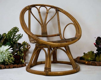 vintage bamboo rotan eenzit / clubzetel / fauteuil / stoel