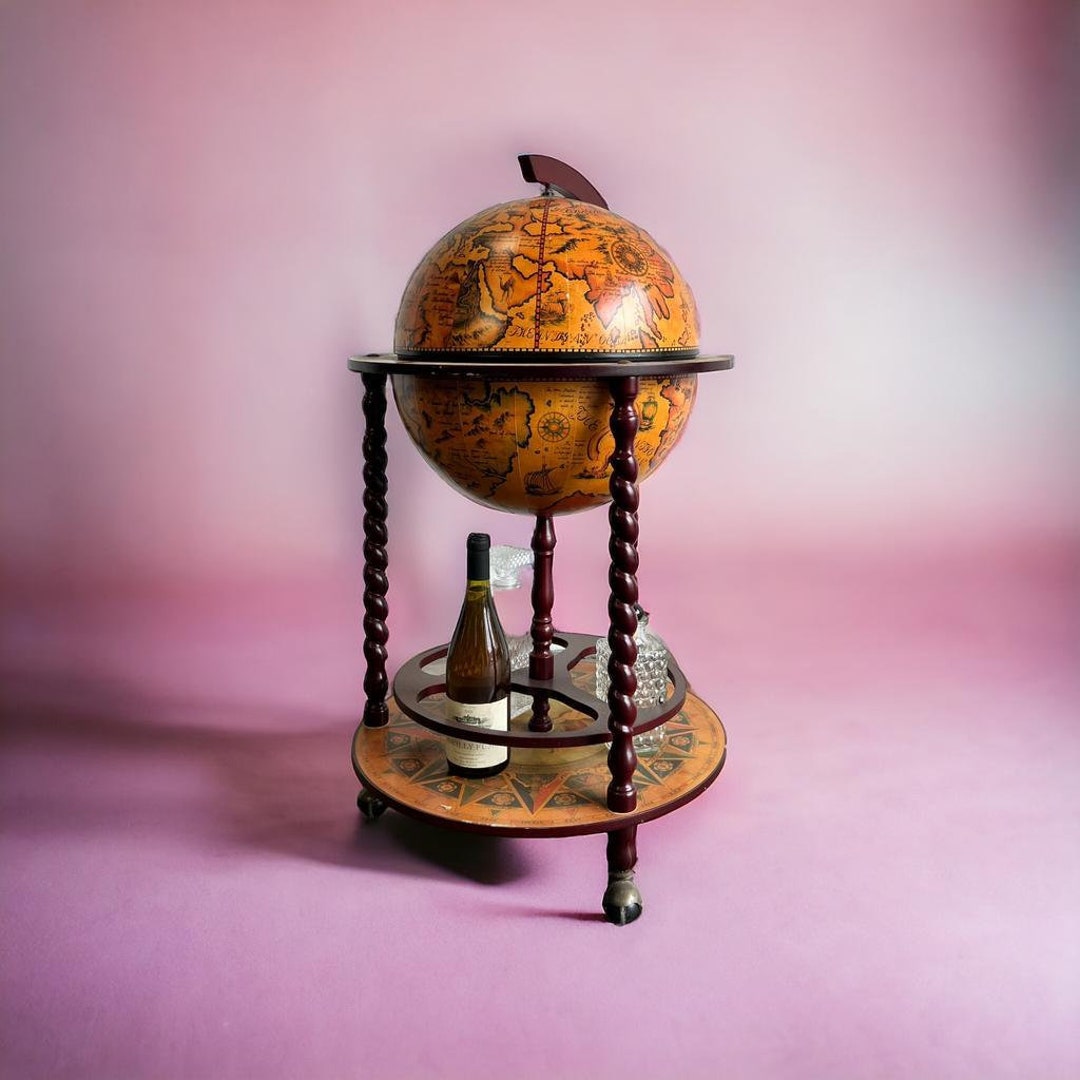Vintage Bar Furniture / Globe Bar With Zodiac Theme Etsy