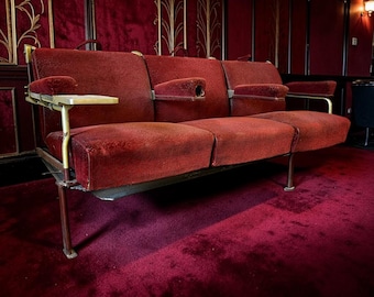 Vintage red cinema bench / cinema seat