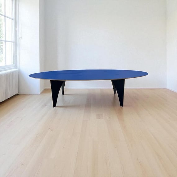 Retro XL blauer Tisch / Esstisch (3 Meter lang!)