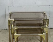 set of 3 vintage nesting tables side tables coffee table