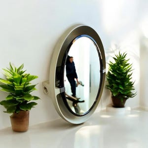 Vintage oval mirror with lighting ALLIBERT