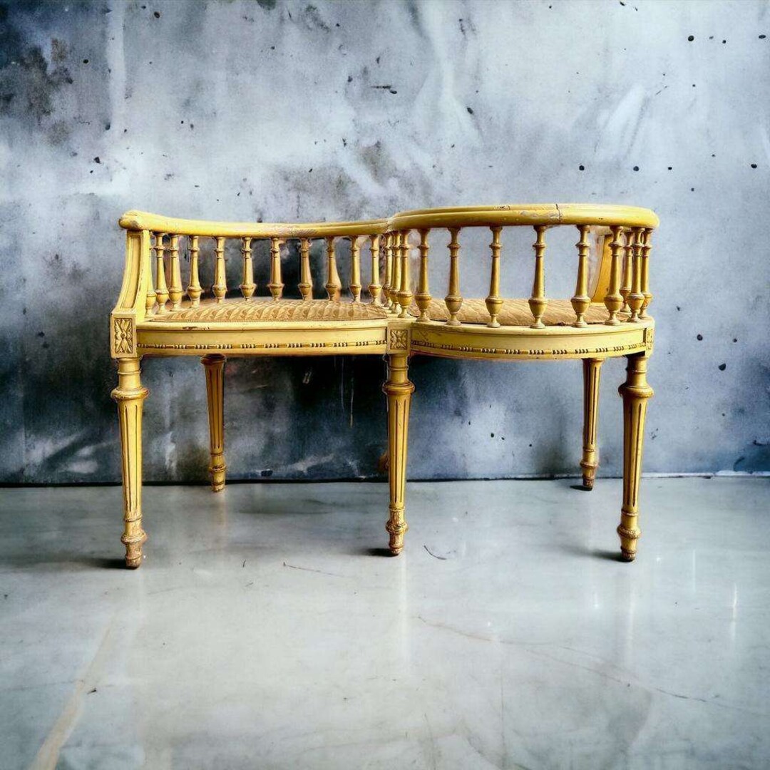 Vintage Kissing Chair / Tête à Tête Chair / Double Chair Etsy