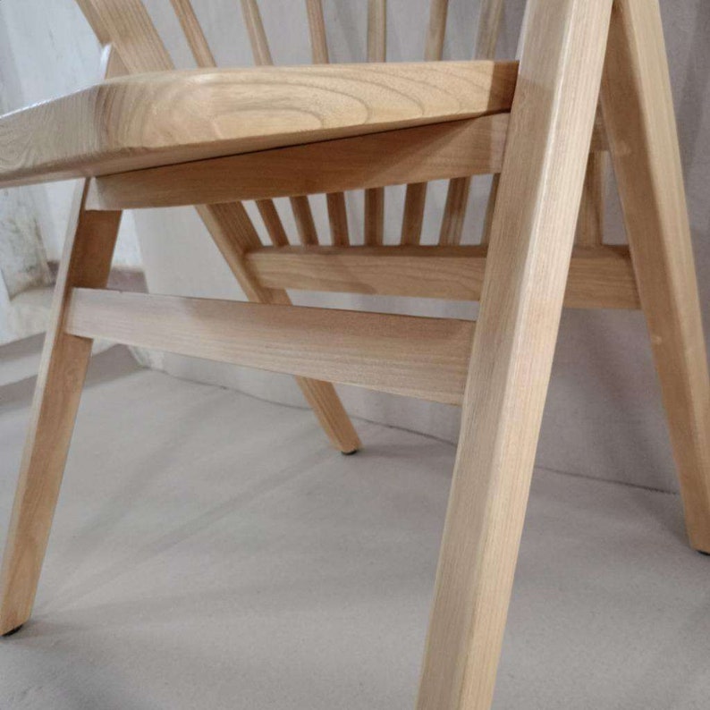 chaise en bois naturel avec longues barres lot/lot image 3