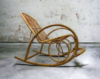 Vintage wicker rocking chair Rohé