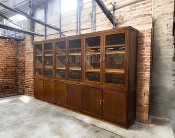 Vintage XL tall industrial display cabinet / lab cabinet / cabinet