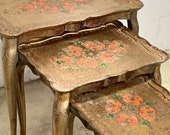 Set of 3 vintage 39 golden 39 side tables nesting tables