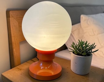 vintage oranje bollamp / mini tafellamp