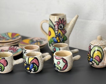 Vintage coffee crockery / tea set : Pablo Sanquino Toledo Ceramics