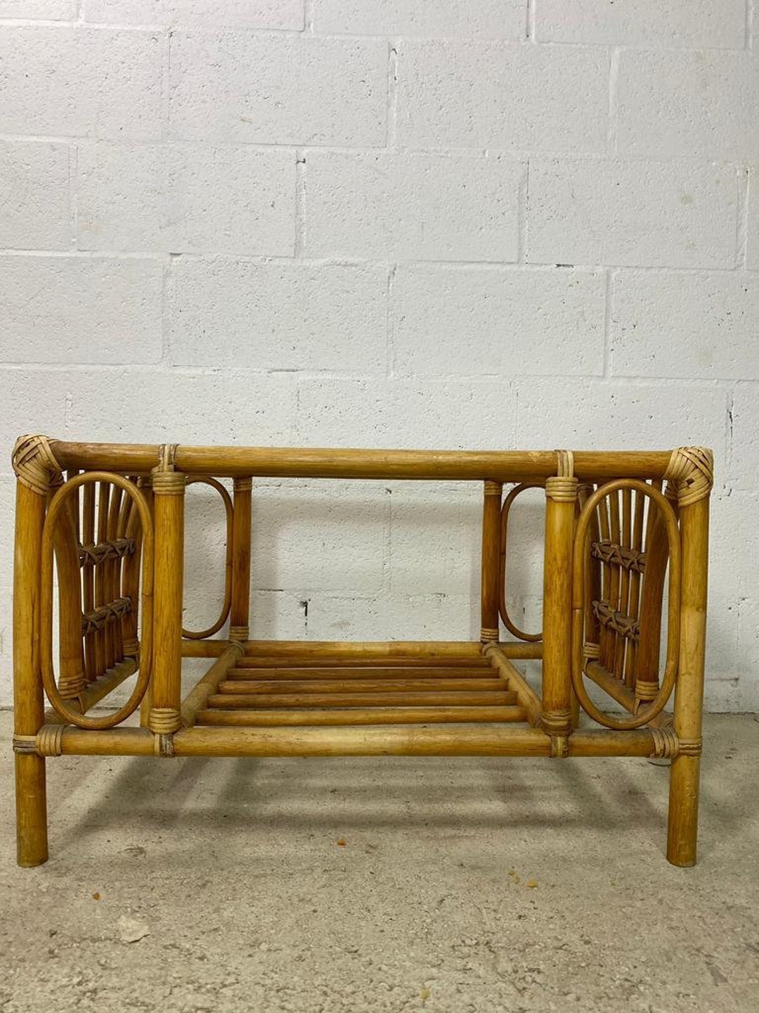 Vintage Wicker Coffee Table/coffee Table/ Plant Table Etsy